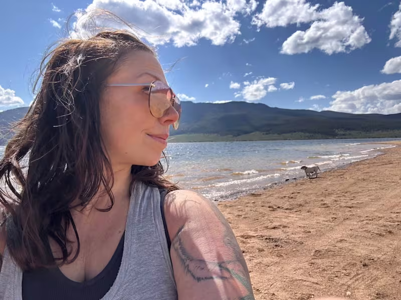 Courtney at a Colorado mountain lake
